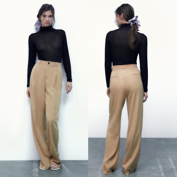 Zara Full Length Straight Leg Trousers Size Small NEW - Picture 1 of 11